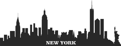 City Buildings New york Skyline - DXF SVG CDR coupe fichier, prêt à découper pour laser routeur plasma